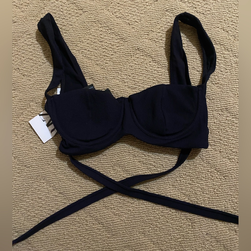 Zara black Bikini Top